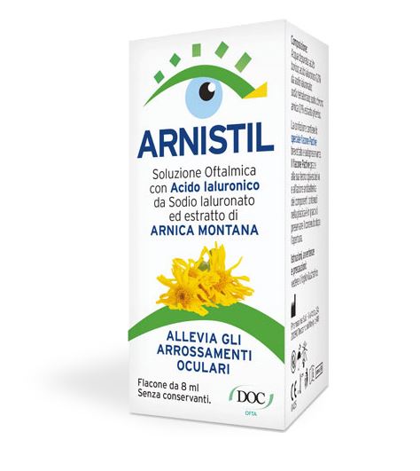 ARNISTIL SOLUZIONE OFTALMICA ACIDO IALURONICO 0,2% + ESTRATTO DI ARNICA MONTANA 0,1% FLACONE 8 ML - goldeneffe.it