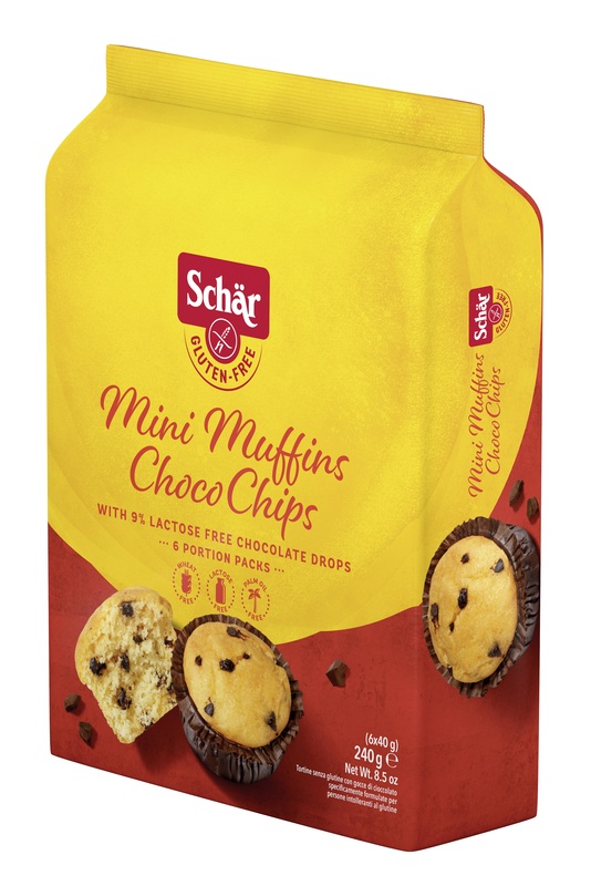 SCHAR MINI MUFFIN CHOCO CHIPS SENZA LATTOSIO 6 MONOPORZIONI DA 40 G - goldeneffe.it