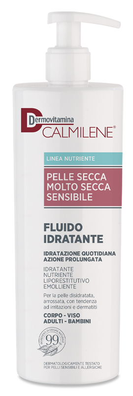 DERMOVITAMINA CALMILENE FLUIDO IDRATANTE PER PELLE SECCA, MOLTO SECCA E SENSIBILE 500 ML - goldeneffe.it