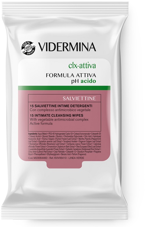VIDERMINA CLX ATTIVA 15 SALVIETTE INTIME DETERGENTI - goldeneffe.it