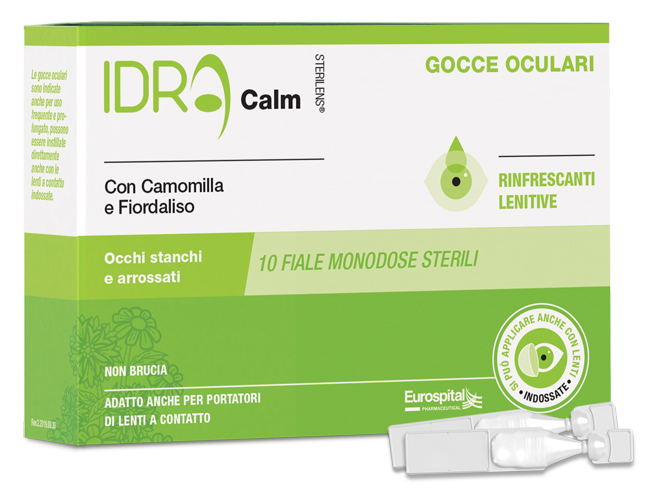 GOCCE OCULARI RINFRESCANTI STERILENS IDRA CALM CAMOMILLA E FIORDALISO 10 FIALE MONODOSE DA 0,33 ML - goldeneffe.it