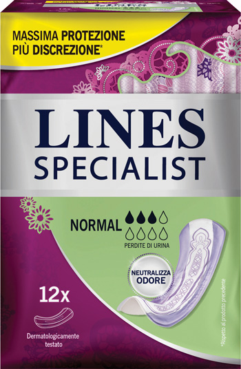 LINES SPECIALIST PANNOLONE NORMAL FARMA 12 PEZZI - goldeneffe.it