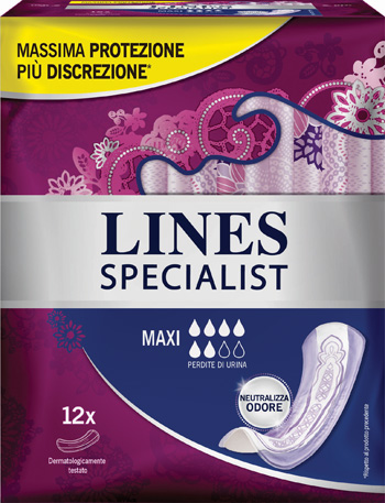 LINES SPECIALIST PANNOLONE MAXI FARMA 12 PEZZI - goldeneffe.it