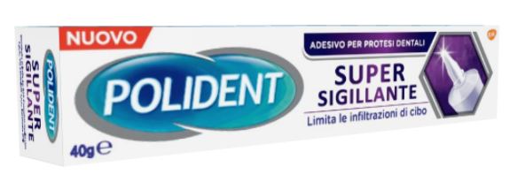 POLIDENT SUPER TENUTA+SIGILLANTE ADESIVO PROTESI DENTALE 40 G - goldeneffe.it