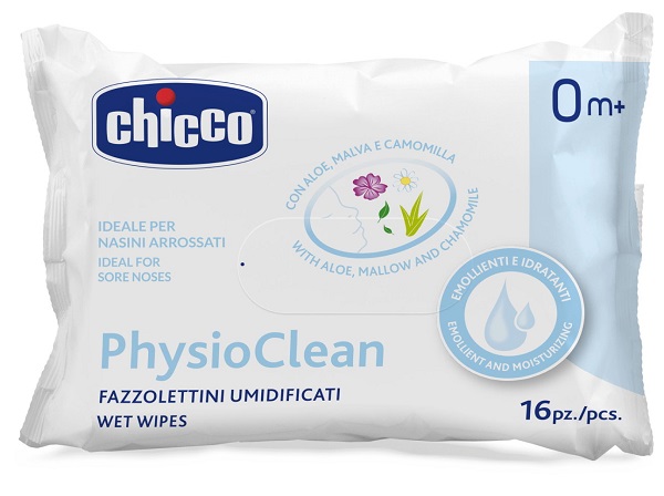 CHICCO FAZZOLETTINI UMIDIFICATI PHYSIOCLEAN 16 PEZZI - goldeneffe.it