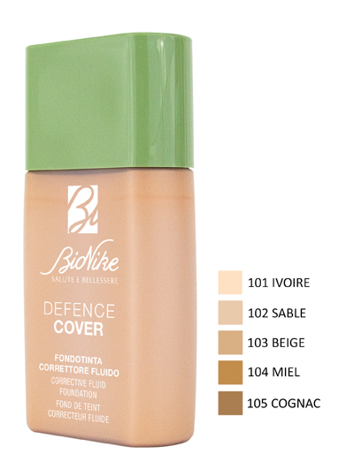 DEFENCE COVER FONDOTINTA CORRETTORE FLUIDO 104 40 ML - goldeneffe.it
