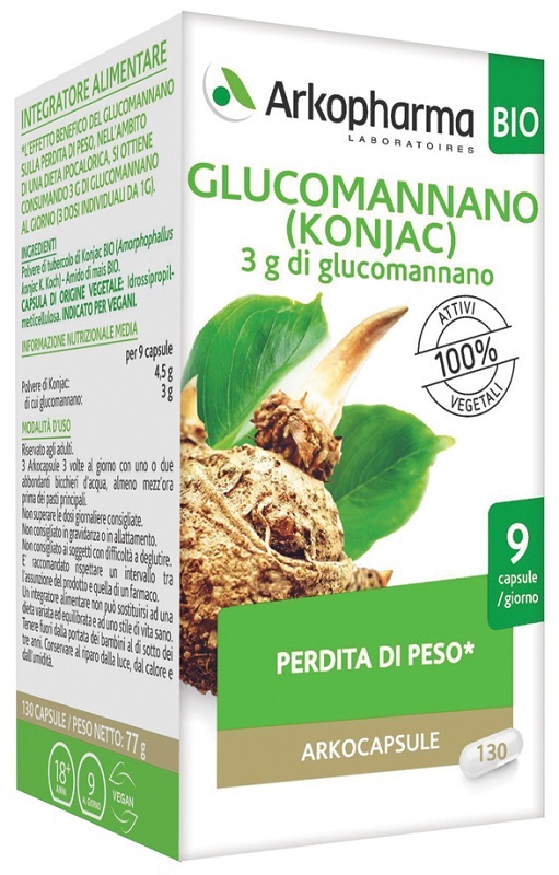 ARKO CAPSULE GLUCOMANNANO BIO 130 CAPSULE - goldeneffe.it