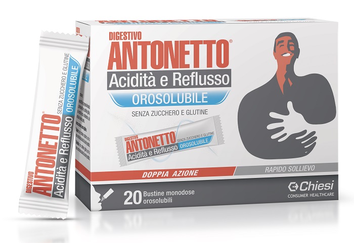 DIGESTIVO ANTONETTO ACIDITA' E REFLUSSO OROSOLUBILE 20 BUSTINE - goldeneffe.it