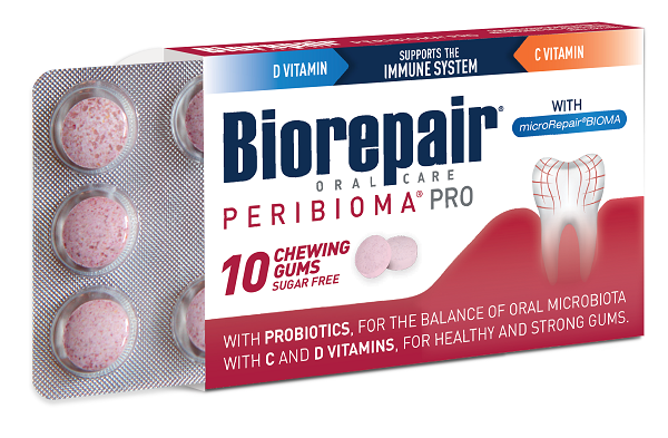BIOREPAIR PERIBIOMA GOMME MASTICABILI 10 COMPRESSE DA 1,2 G - goldeneffe.it