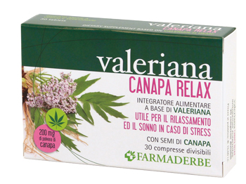 VALERIANA CANAPA RELAX 30 COMPRESSE DIVISIBILI - goldeneffe.it