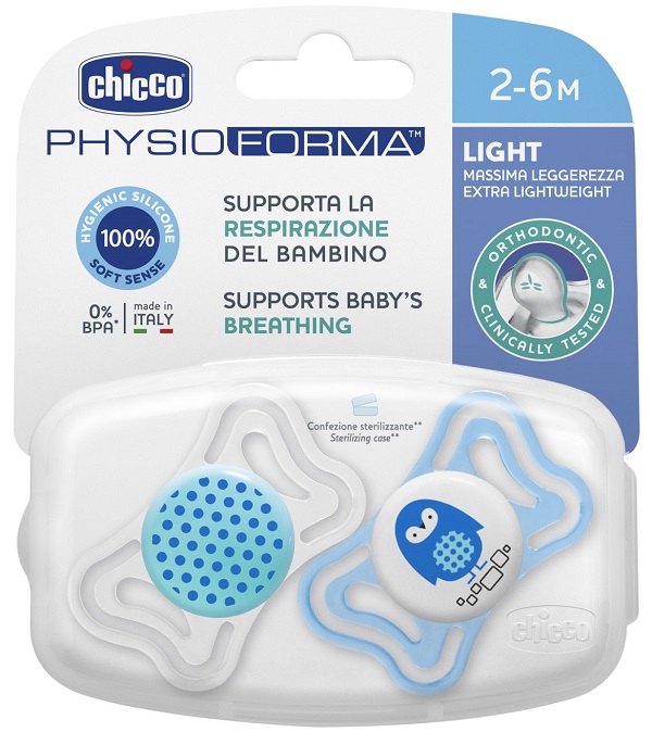 CHICCO SUCCHIETTO LIGHT BOY SILICONE 2-6 MESI 2 PEZZI - goldeneffe.it