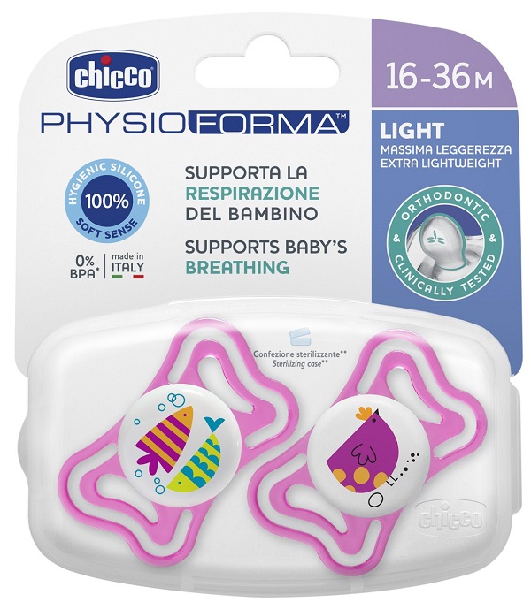 CHICCO SUCCHIETTO LIGHT GIRL SILICONE 16-36 MESI 2 PEZZI - goldeneffe.it
