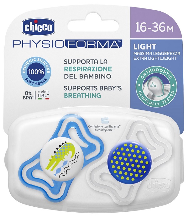 CHICCO SUCCHIETTO LIGHT BOY SILICONE 16-36 MESI 2 PEZZI - goldeneffe.it