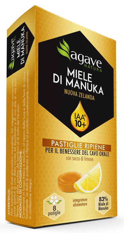 AGAVE NATURA MANUKA IAA 10+ E LIMONE 8 PASTIGLIE 20 G - goldeneffe.it