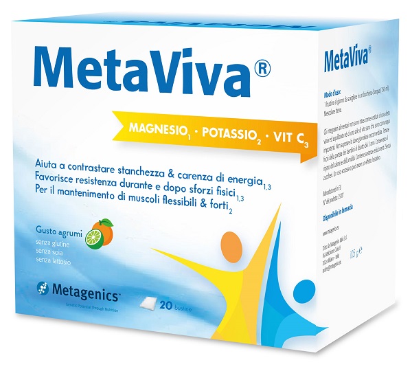 METAVIVA MAGNESIO POTASSIO VITAMINA C 20 BUSTINE - goldeneffe.it