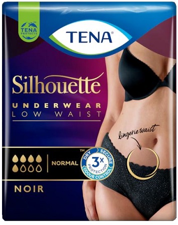 TENA SILHOUETTE NOIR M 10 PEZZI - goldeneffe.it