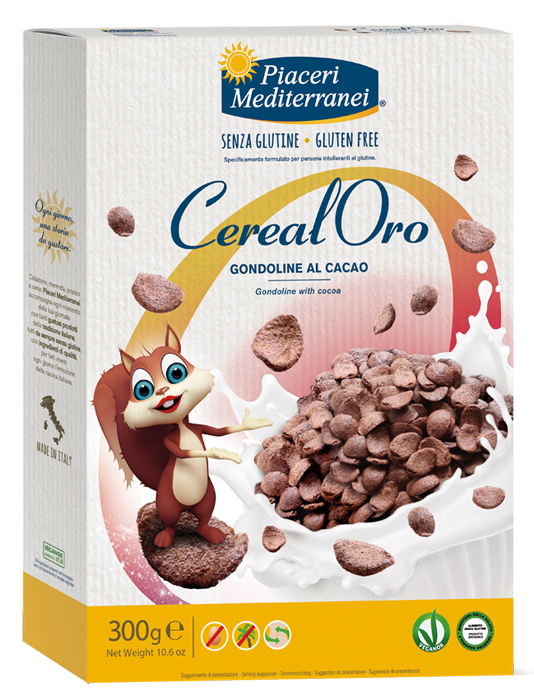 PIACERI MEDITERRANEI CEREALORO GONDOLINE CACAO 300 G - goldeneffe.it