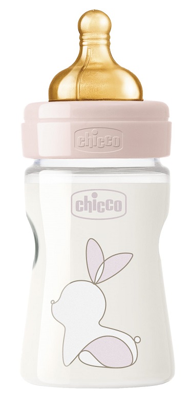 CHICCO BIBERON ORIGINAL 150ML TOUCH 1 FORO GIRL CON TETTARELLA IN CAUCCIU' - goldeneffe.it