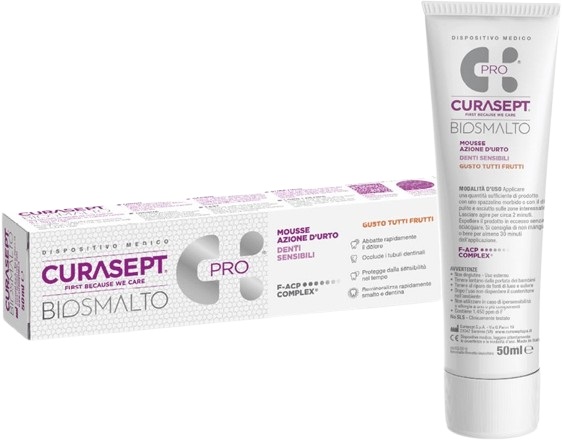 CURASEPT BIOSMALTO MOUSSE DENTI SENSIBILI 50 ML - goldeneffe.it
