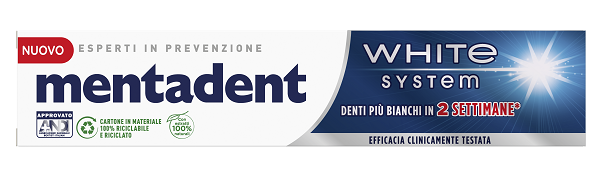 MENTADENT WHITE SYSTEM 75 ML - goldeneffe.it