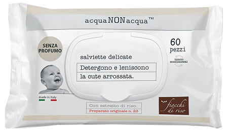FIOCCHI DI RISO ACQUA NON ACQUA SENZA PROFUMO 60 SALVIETTE - goldeneffe.it