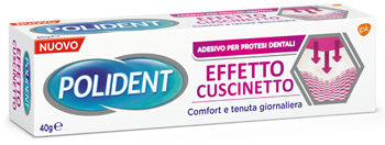POLIDENT FISSATIVO EFFETTO CUSCINETTO ADESIVO PER PROTESI DENTALI 40 G - goldeneffe.it