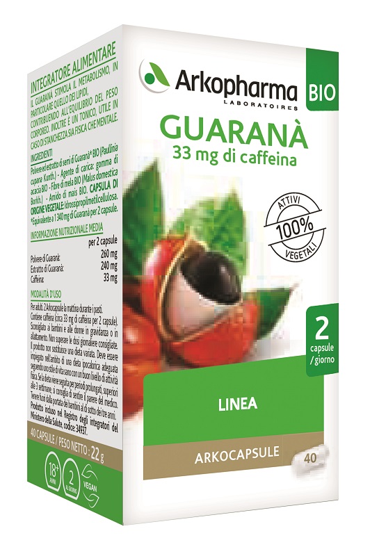 ARKO CAPSULE GUARANA' BIO 40 CAPSULE - goldeneffe.it