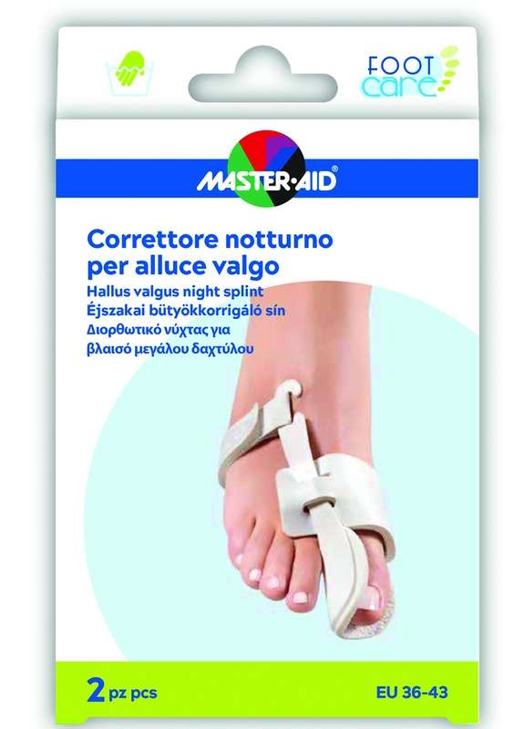 CORRETTORE NOTTE ALLUCE VALGO MASTER-AID FOOTCARE 36-43 2 PEZZI D10 - goldeneffe.it