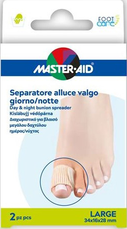 DIVARICATORE ALLUCE GIORNO/NOTTE MASTER-AID FOOTCARE LARGE 2 PEZZI D12 - goldeneffe.it