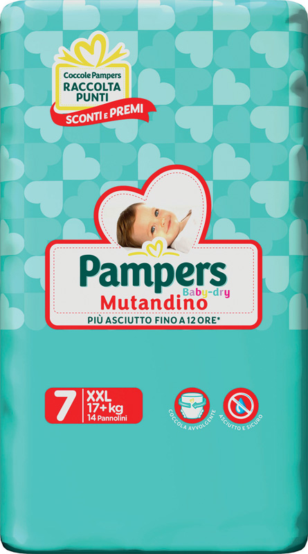 PAMPERS BABY DRY PANNOLINI A MUTANDINA TAGLIA XXL 14 PEZZI - goldeneffe.it