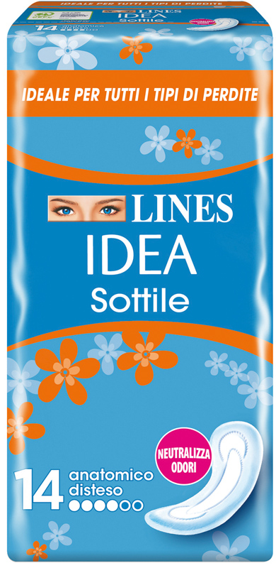 LINES IDEA ASSORBENTE SOTTILE DISTESO ANATOMICO 14 PEZZI - goldeneffe.it