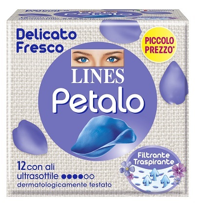 LINES PETALO BLU ASSORBENTE CON ALI 12 PEZZI - goldeneffe.it
