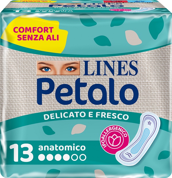 LINES PETALO BLU ASSORBENTE ANATOMICO 13 PEZZI - goldeneffe.it