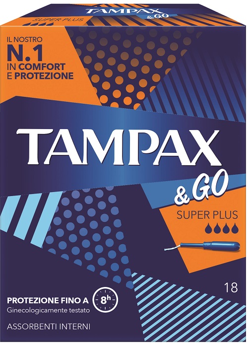 TAMPAX &GO ASSORBENTE INTERNO SUPER PLUS 18 PEZZI - goldeneffe.it