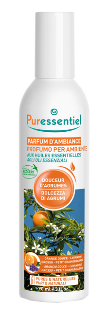 PURESSENTIEL PROFUMO AMBIENTE DOLCEZZA AGRUMI ECOCERT 90 ML - goldeneffe.it