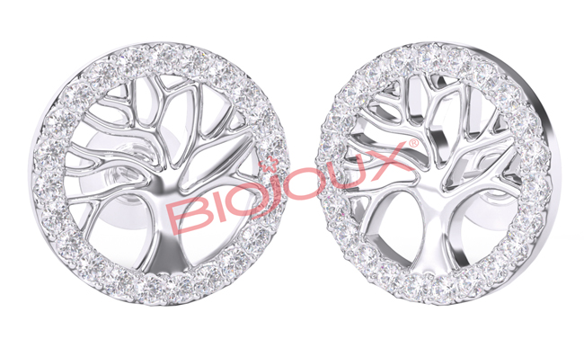 ORECCHINI POST FORATURA TREE OF LIFE WITH CRYSTALS BJT994 - goldeneffe.it
