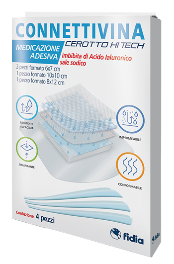 CEROTTO CONNETTIVINA HITECH 4 MISURE MISTE 2 PEZZI 6 X 7 CM + 1 PEZZO 10 X 10 CM + 1 PEZZO 8 X 12 CM - goldeneffe.it