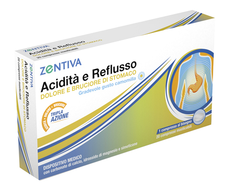 ZENTIVA ACIDITA' REFLUSSO 20 COMPRESSE MASTICABILI - goldeneffe.it
