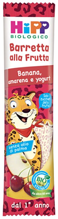 HIPP BIO BARRETTA ALLA FRUTTA BANANA/AMARENA/YOGURT 23 G - goldeneffe.it