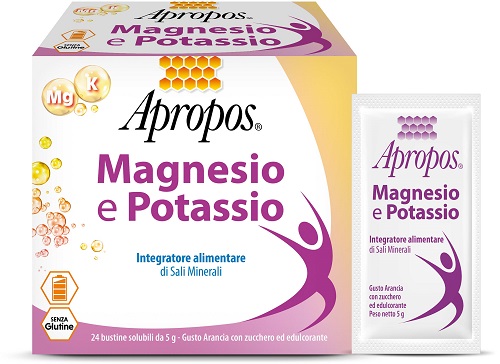 APROPOS MAGNESIO POTASSIO 24 BUSTINE DA 5 G GUSTO ARANCIA - goldeneffe.it