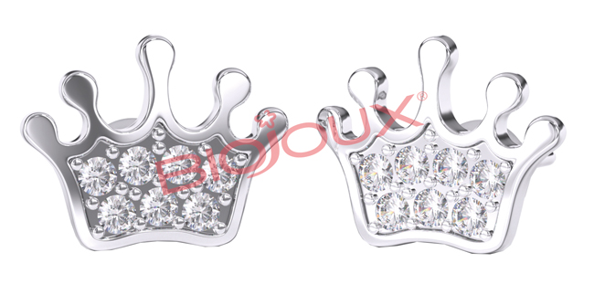 ORECCHINO STERILE BJT705 STS BABY CROWN - goldeneffe.it
