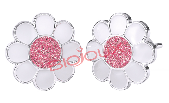 ORECCHINO STERILE BJT713 STS ROSE FLOWER - goldeneffe.it
