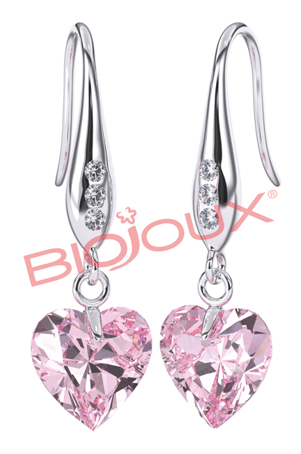 ORECCHINO STERILE BJT722 STS ROSE HEART - goldeneffe.it