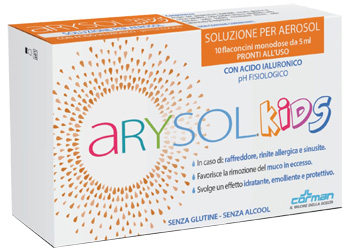 ARYSOL KIDS SOLUZIONE BAMBINI PER AEROSOL CON ACIDO IALURONICO PH FISIOLOGICO 10 FLACONCINI MONODOSE DA 5 ML - goldeneffe.it