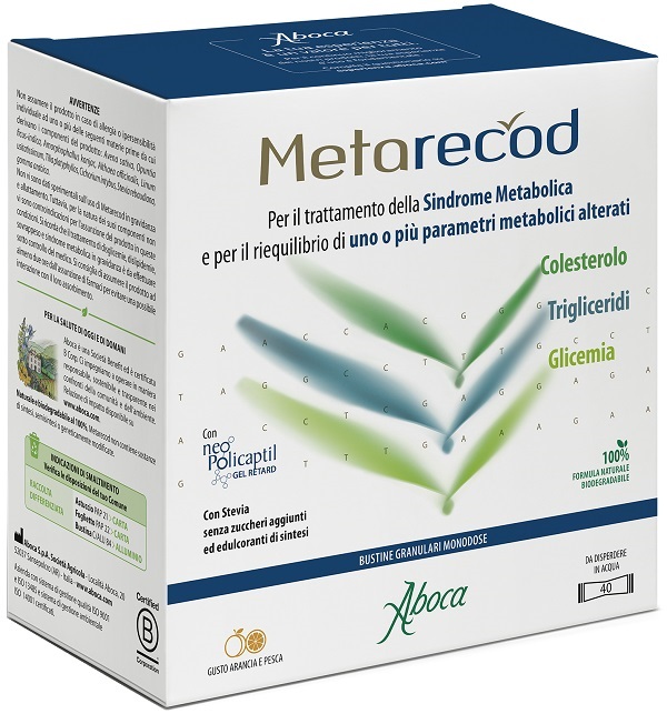 METARECOD 40 BUSTINE GRANULARI X 2,5G GUSTO ARANCIA E PESCA - goldeneffe.it