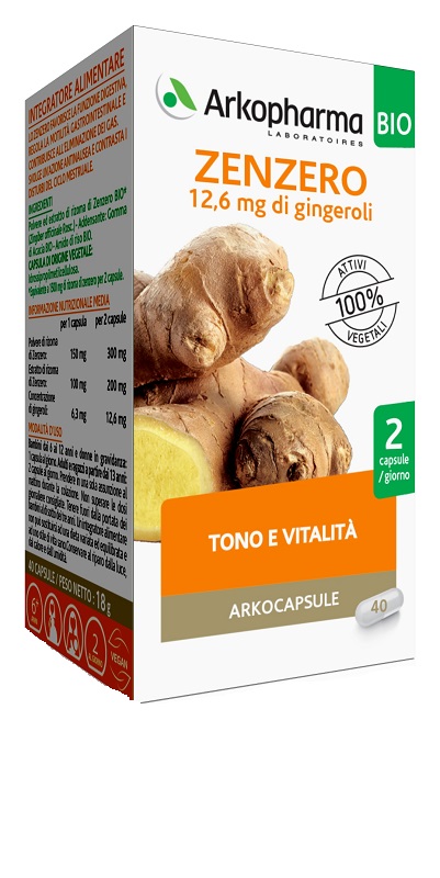 ARKO CAPSULE ZENZERO BIO 40 CAPSULE - goldeneffe.it