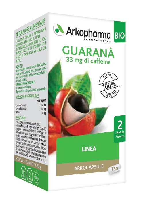 ARKO CAPSULE GUARANA' BIO 130 CAPSULE - goldeneffe.it