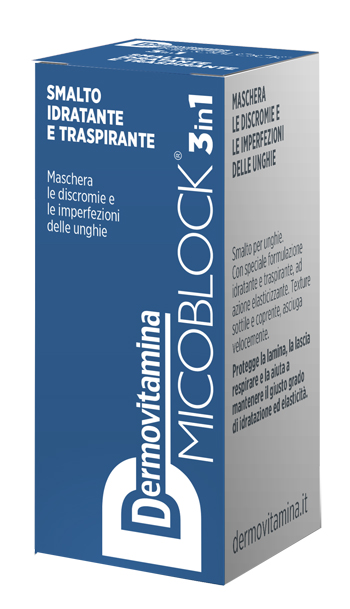 DERMOVITAMINA MICOBLOCK 3 IN 1 SMALTO IDRATANTE E TRASPIRANTE BLU 5 ML - goldeneffe.it
