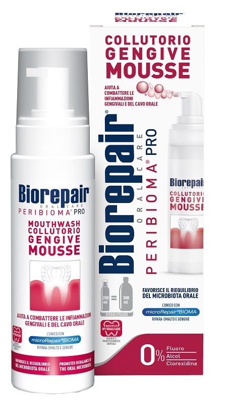 BIOREPAIR ORAL CARE PERIBIOMA PRO COLLUTORIO GENGIVE MOUSSE 200 ML - goldeneffe.it