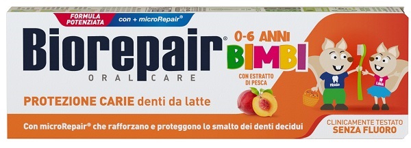BIOREPAIR ORAL CARE KIDS 0-6 ANNI DENTI DA LATTE DENTIFRICIO CON ESTRATTO DI PESCA 50 ML - goldeneffe.it